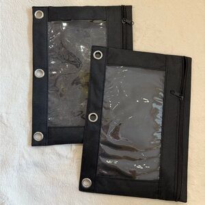 Black Zippered Binder Pouches